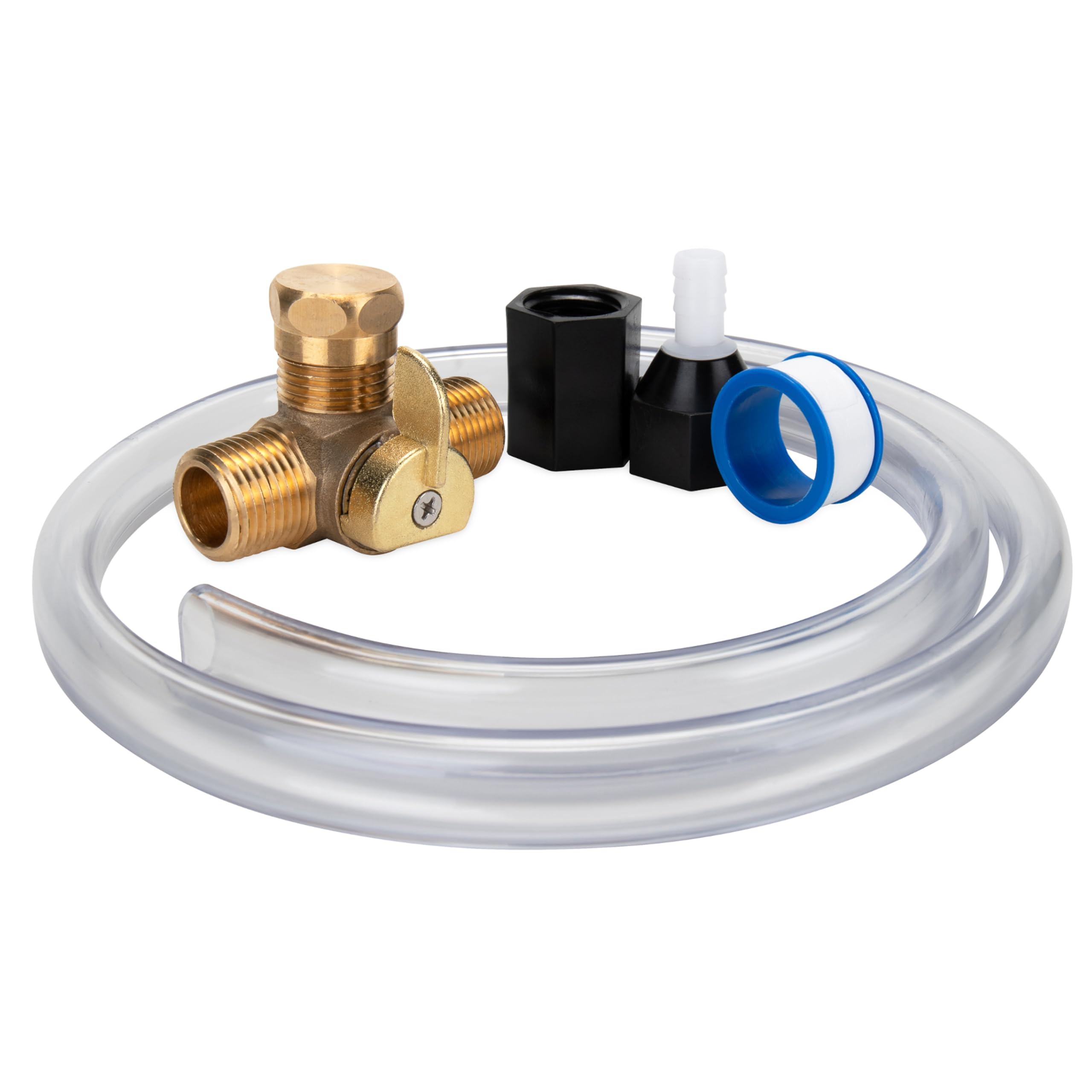 Camco Pump Converter kit with brass 3-way valve for efficient antifreeze circulation