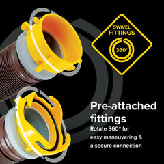 Camco Revolution heavy-duty vinyl construction withstands RV use and weather.