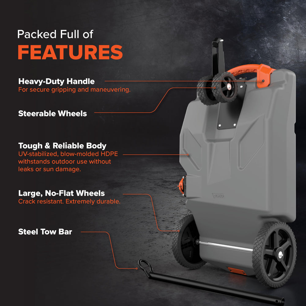 Camco Rhino tow adapter enables easy towing behind a vehicle.