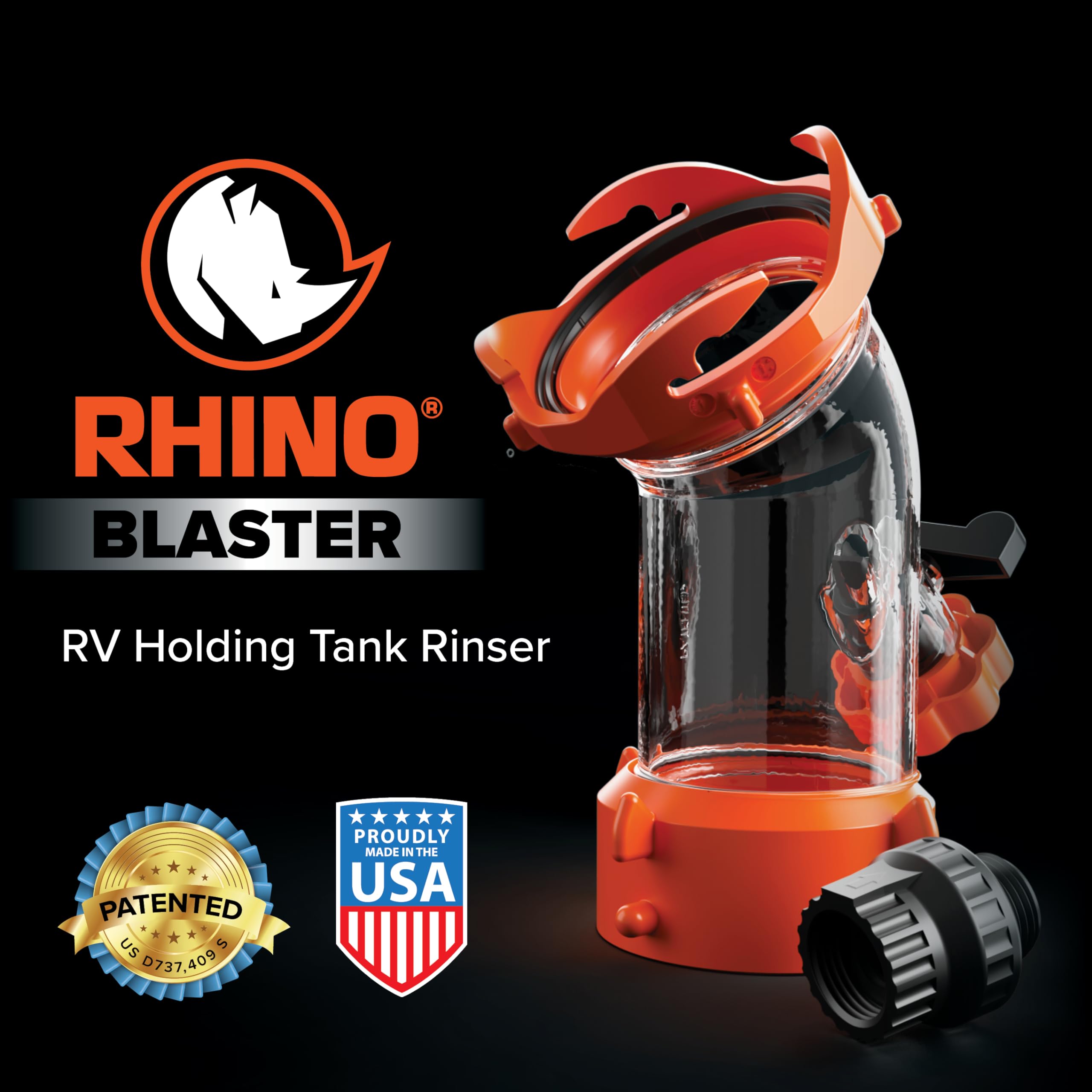 Camco Rhino Blaster backflow preventer attachment protecting fresh water