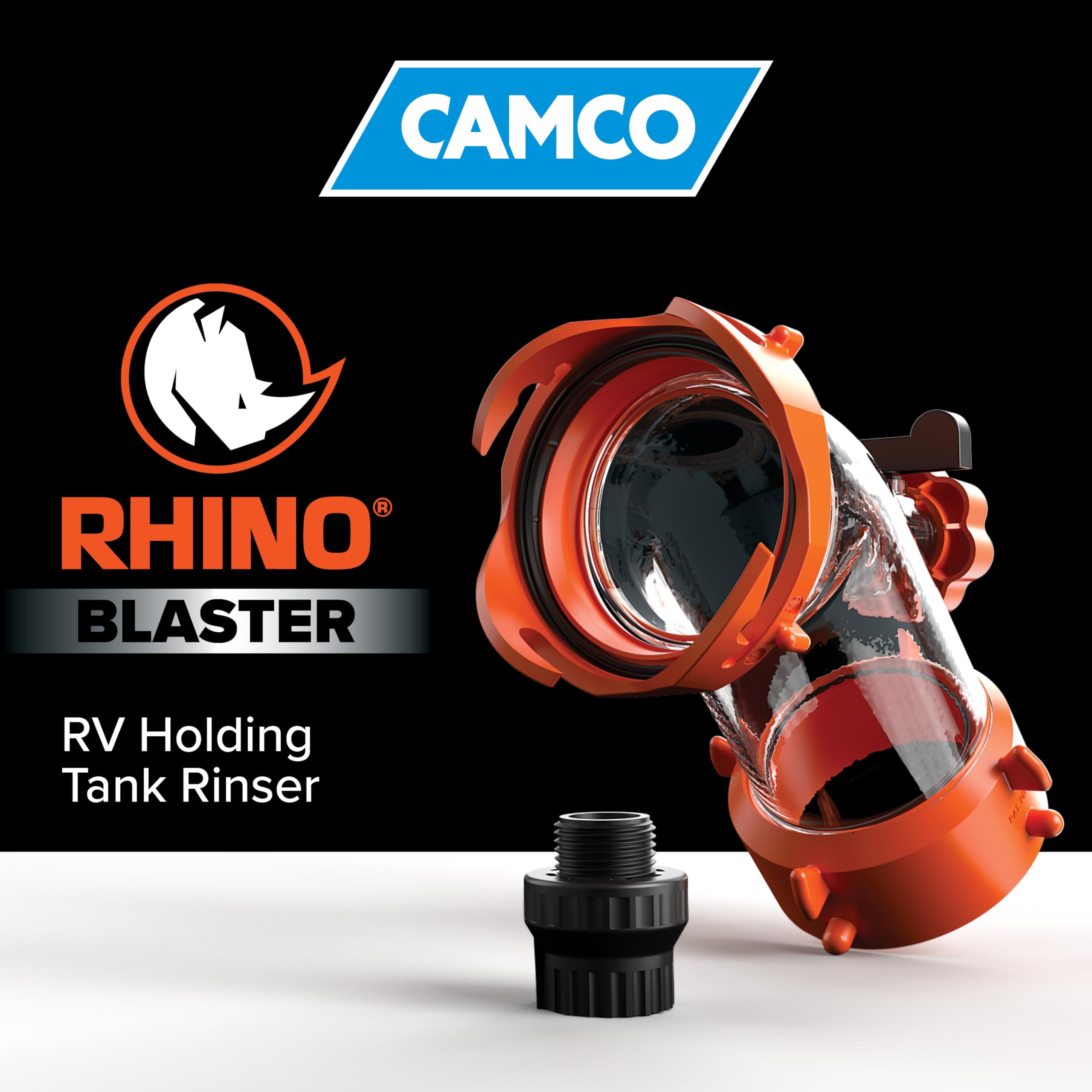 Camco Rhino Blaster cleaning waste lines and hoses for odor control