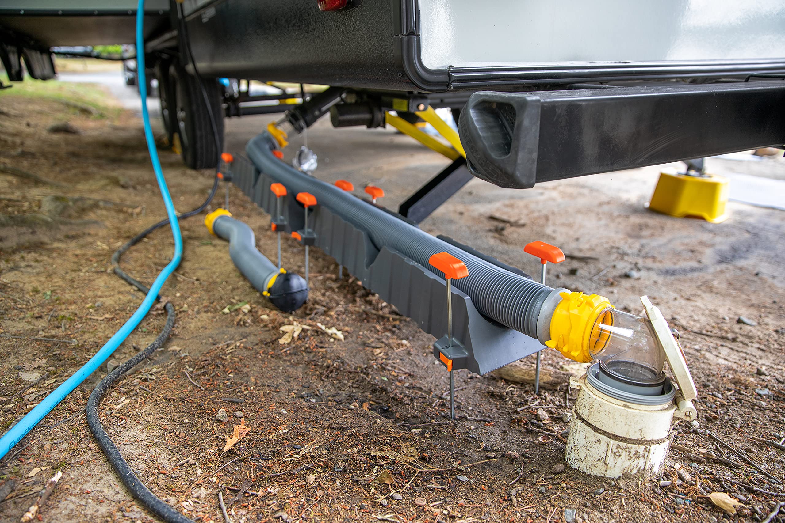 Camco Rhino hose guide eases turns over curbs and obstacles