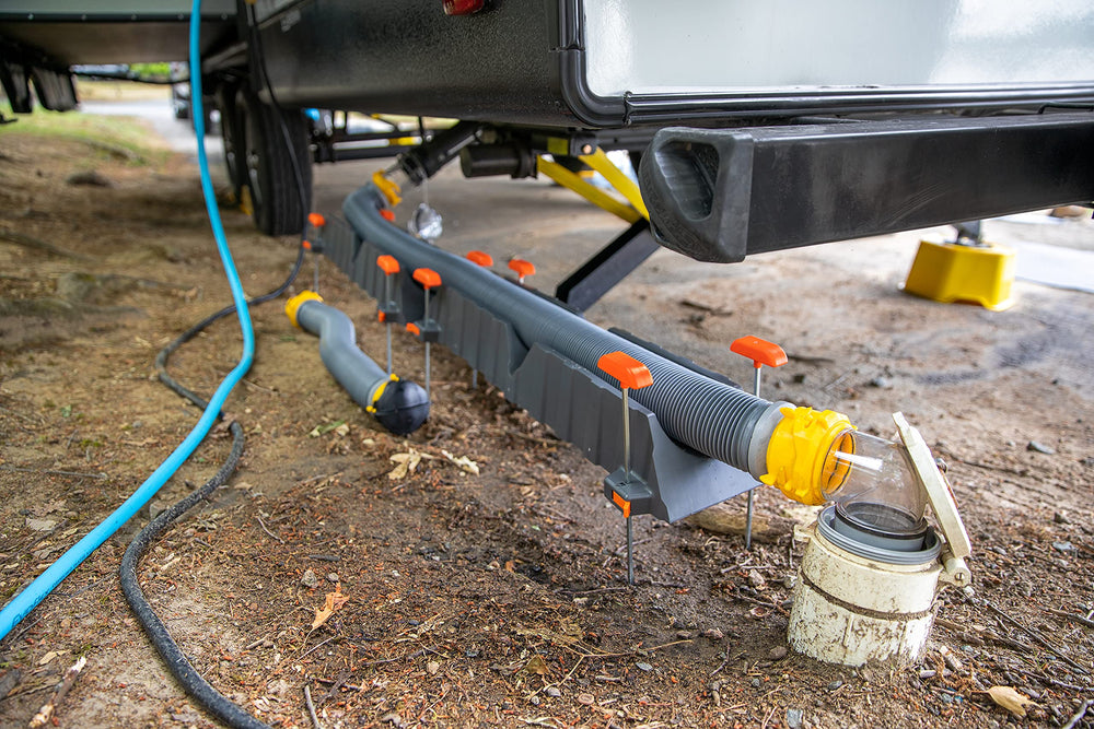 Camco Rhino hose guide eases turns over curbs and obstacles