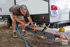 Camco Rhino elevated cradle offers up to 10 inches of lift for improved waste flow