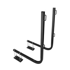Camco Rhino RV bumper mount tote tank holder secured on bumper for stable travel