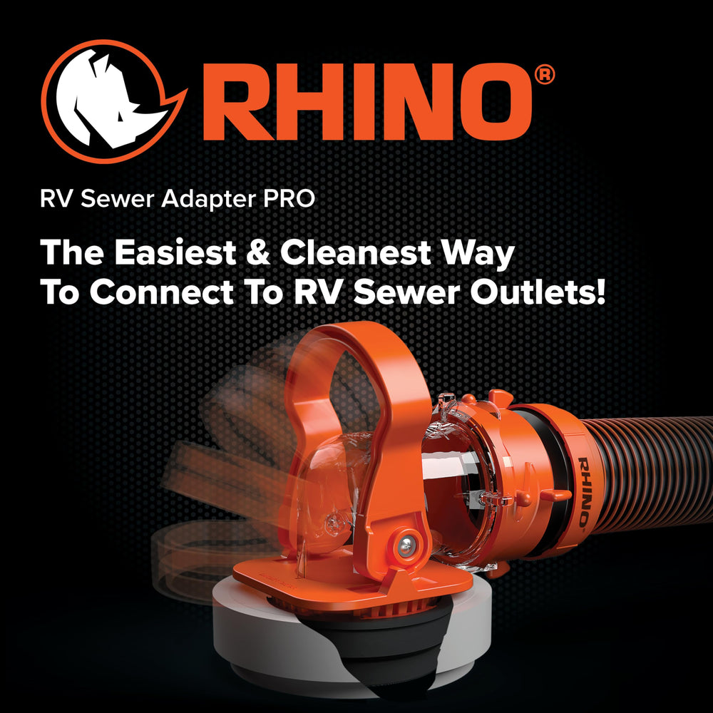 Camco Rhino RV Sewer Adapter PRO easy-connect handle for secure hookups