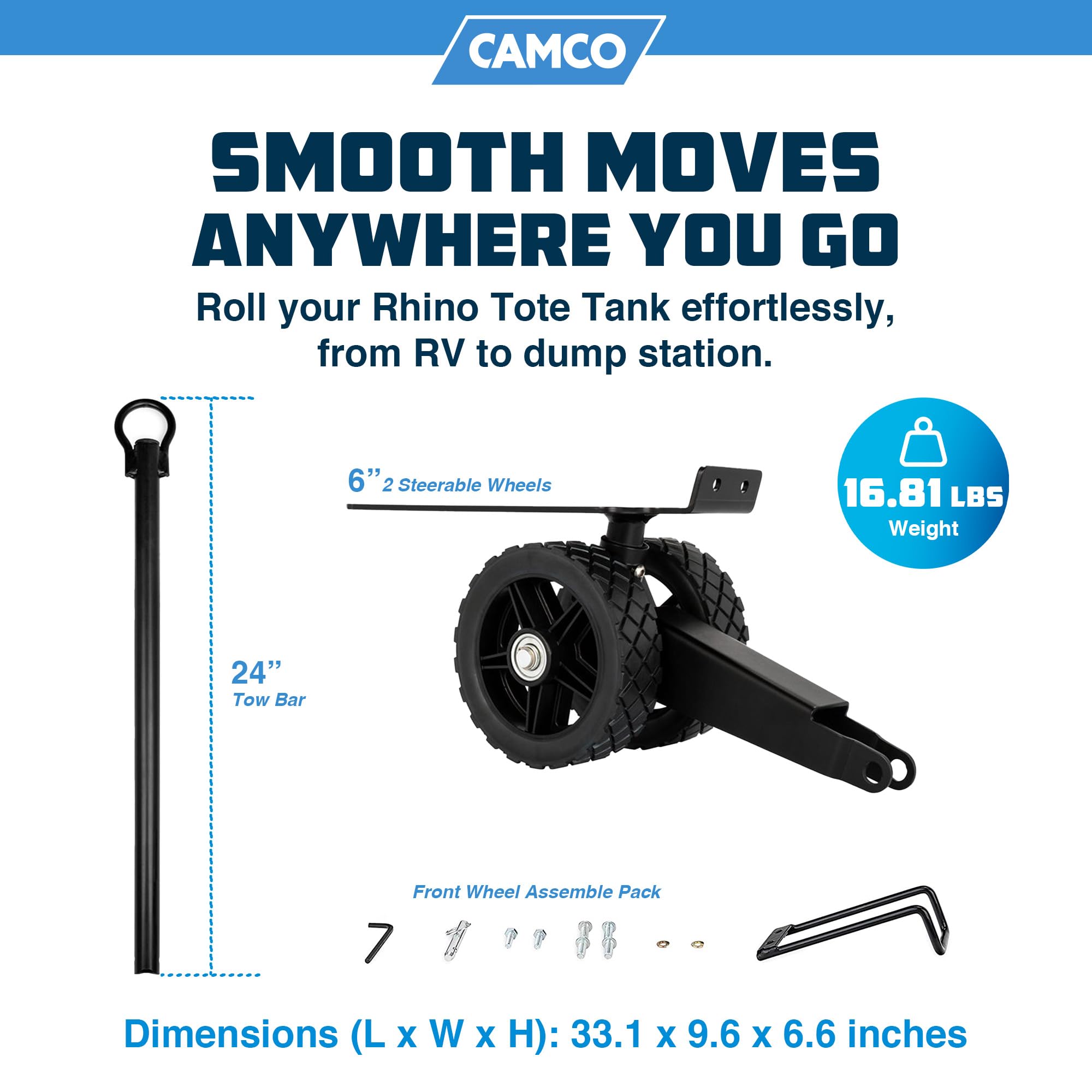 Camco ladder hook secures tote tank during movement