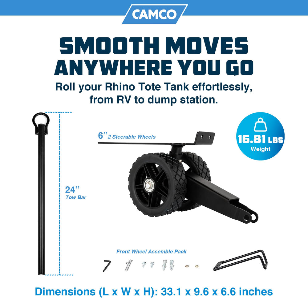 Camco ladder hook secures tote tank during movement