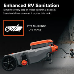 Camco Rhino Tote Tank Tough-Pack hose compartment enables easy transport
