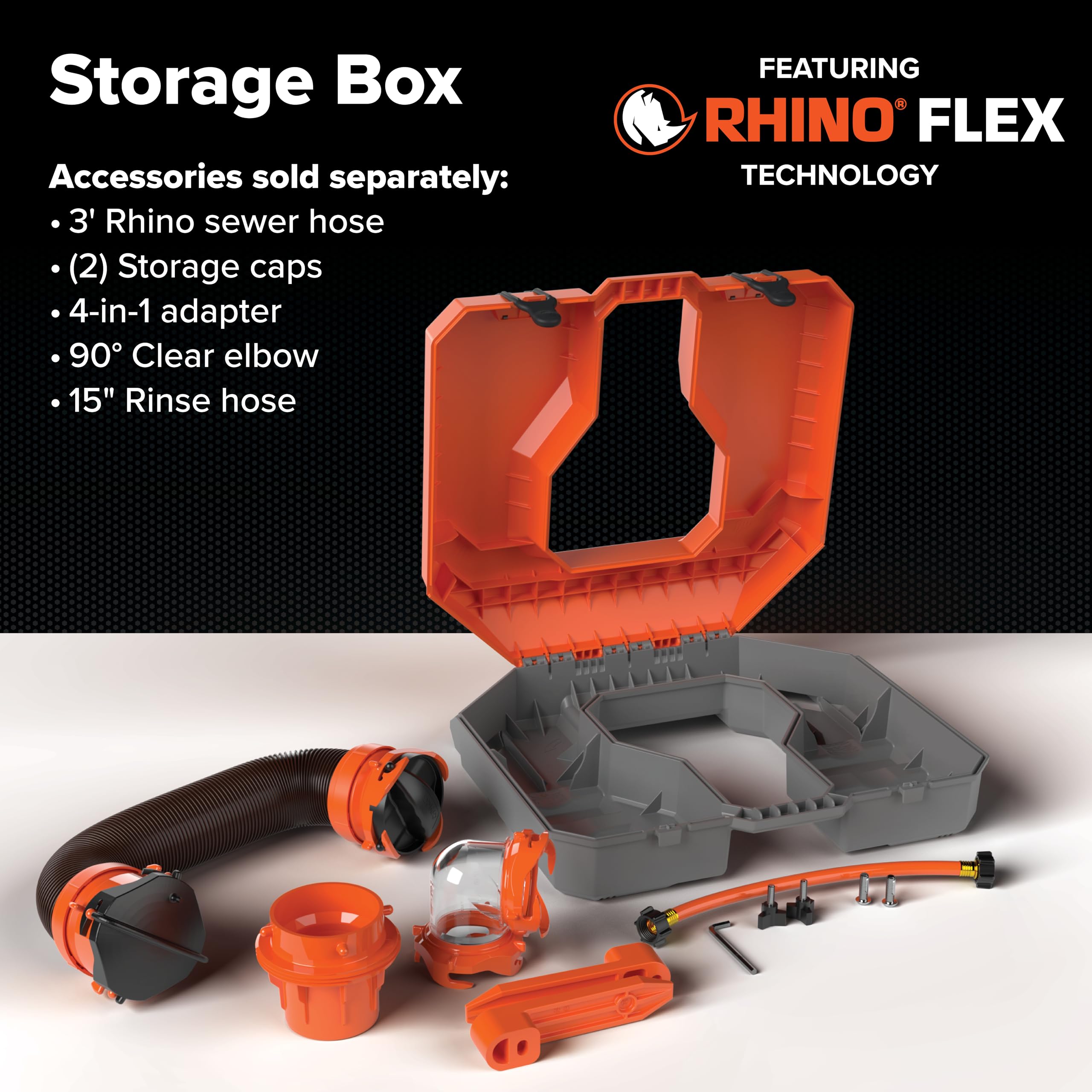 Camco Rhino Tote Tank Tough-Pack mounted on tote tank demonstrates versatile setup