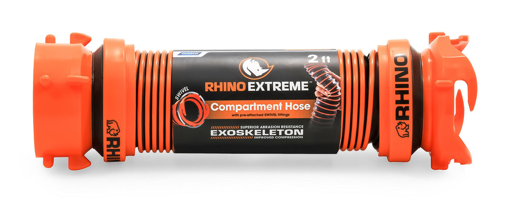 Camco RhinoEXTREME easy hookup process simplifies dumping waste.