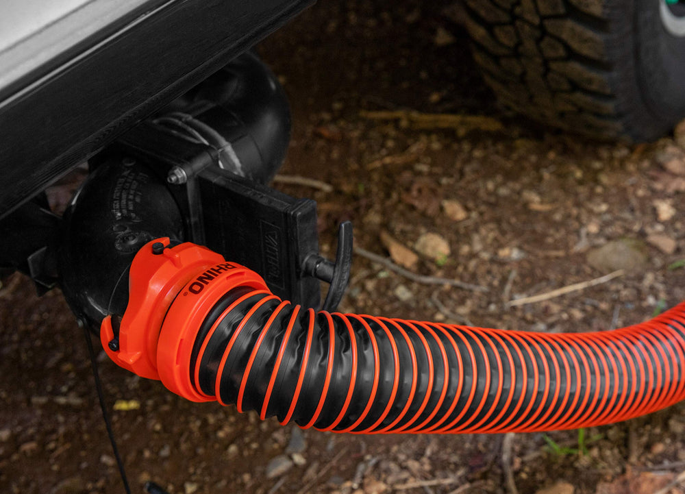 Camco RhinoEXTREME with pre-attached swivel fittings for fast, leak-free setup.