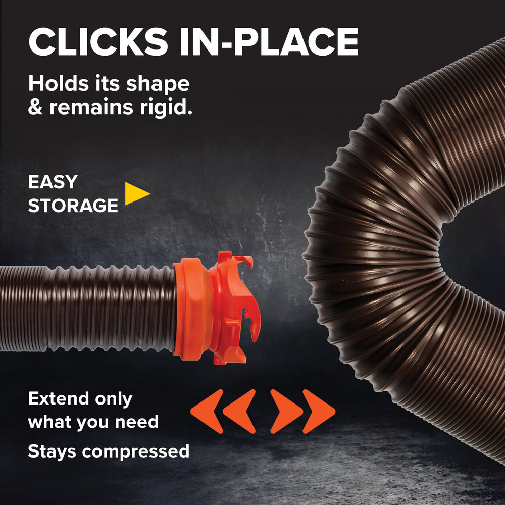 4-in-1 adapter from Camco RhinoFLEX fits multiple dump station connections.