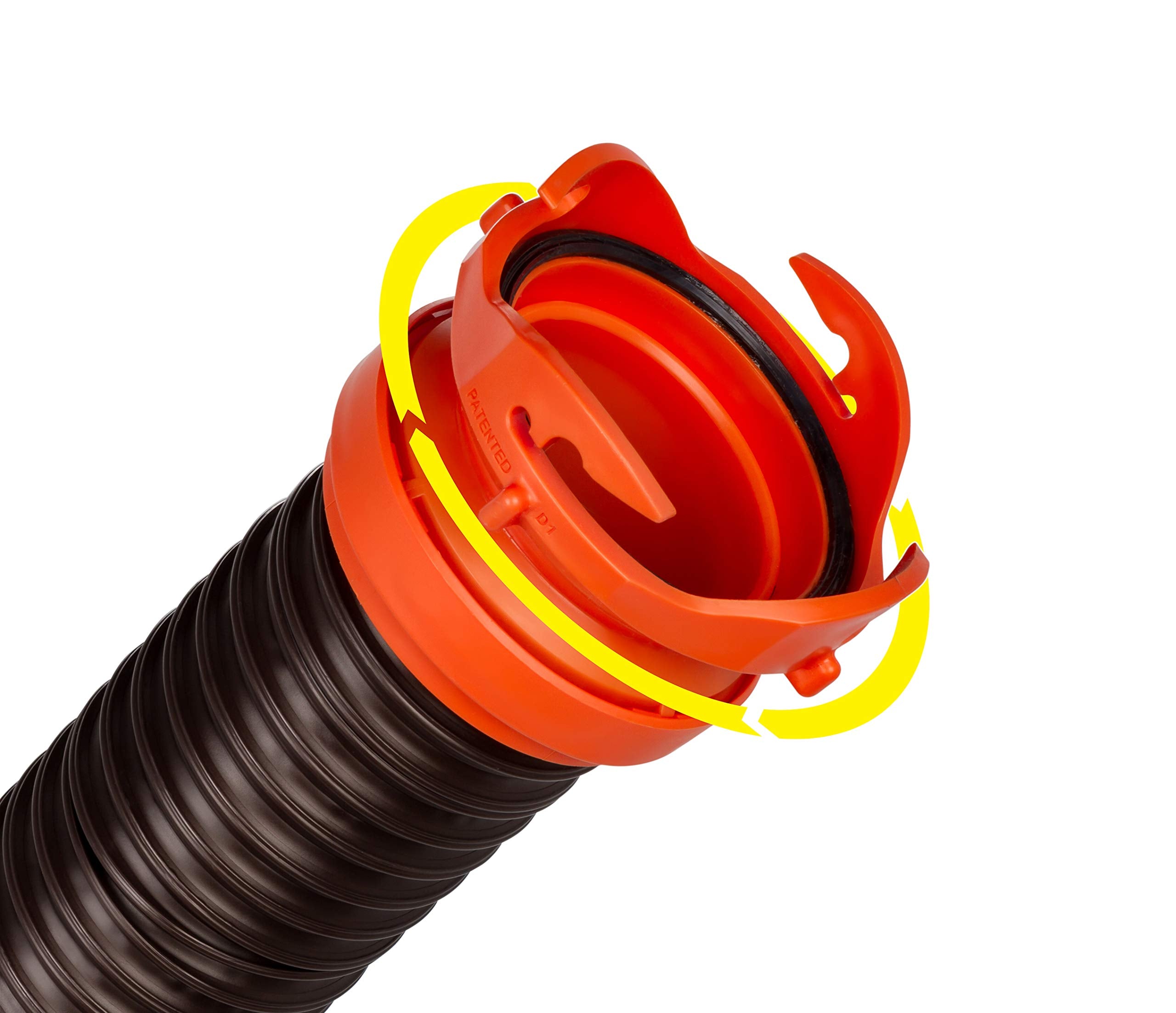 Camco RhinoFLEX swivel lug fitting keeps connections tight and leak-free.