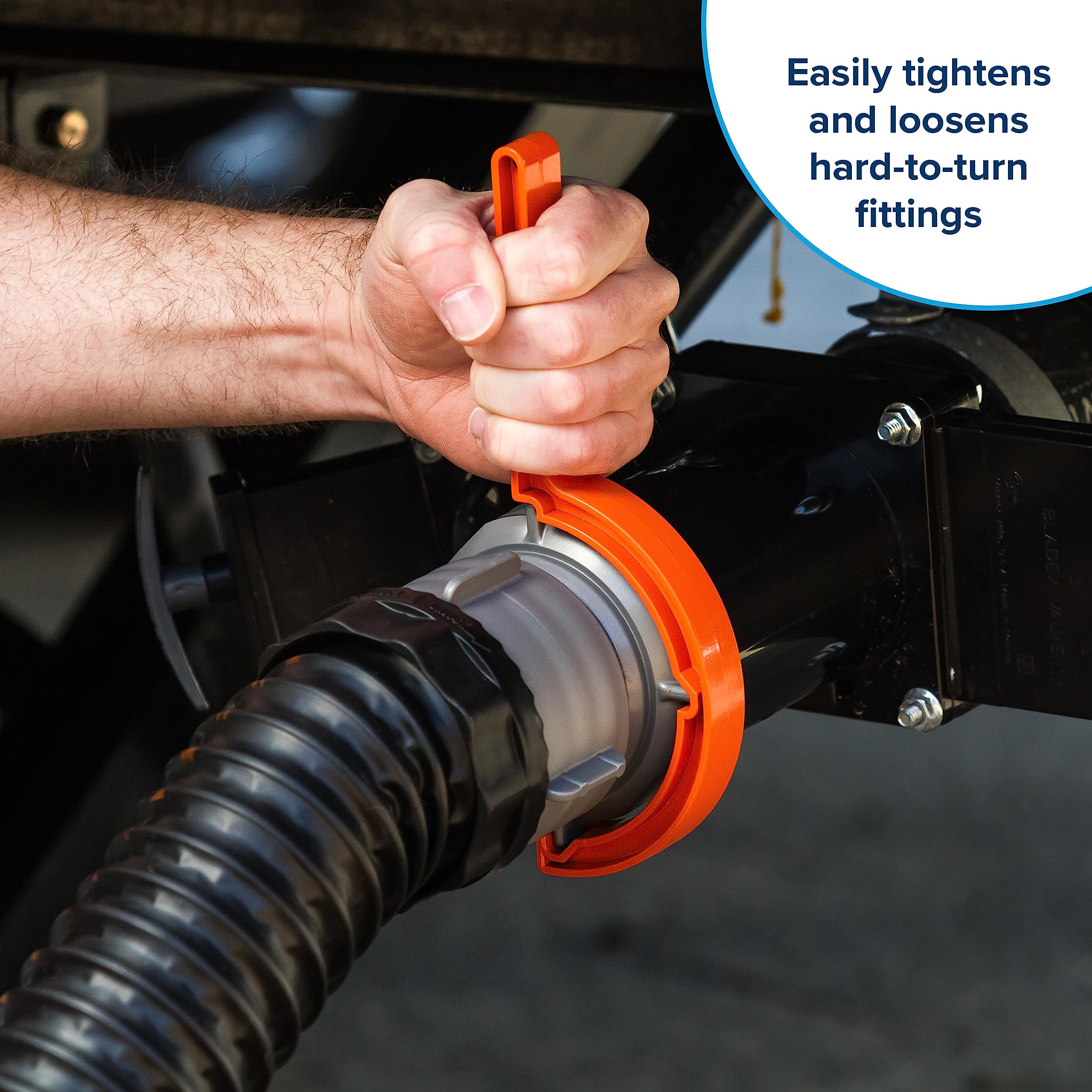 Camco RhinoFLEX two-pack wrenches simplify attaching and detaching RV sewer fittings.