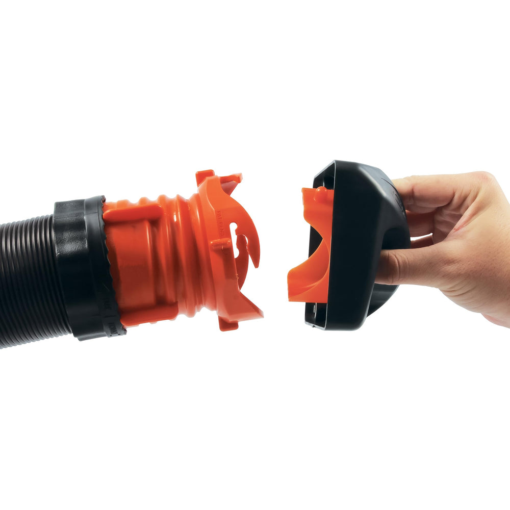 Cap design enables quick hose access and prevents sliding inside bumper.