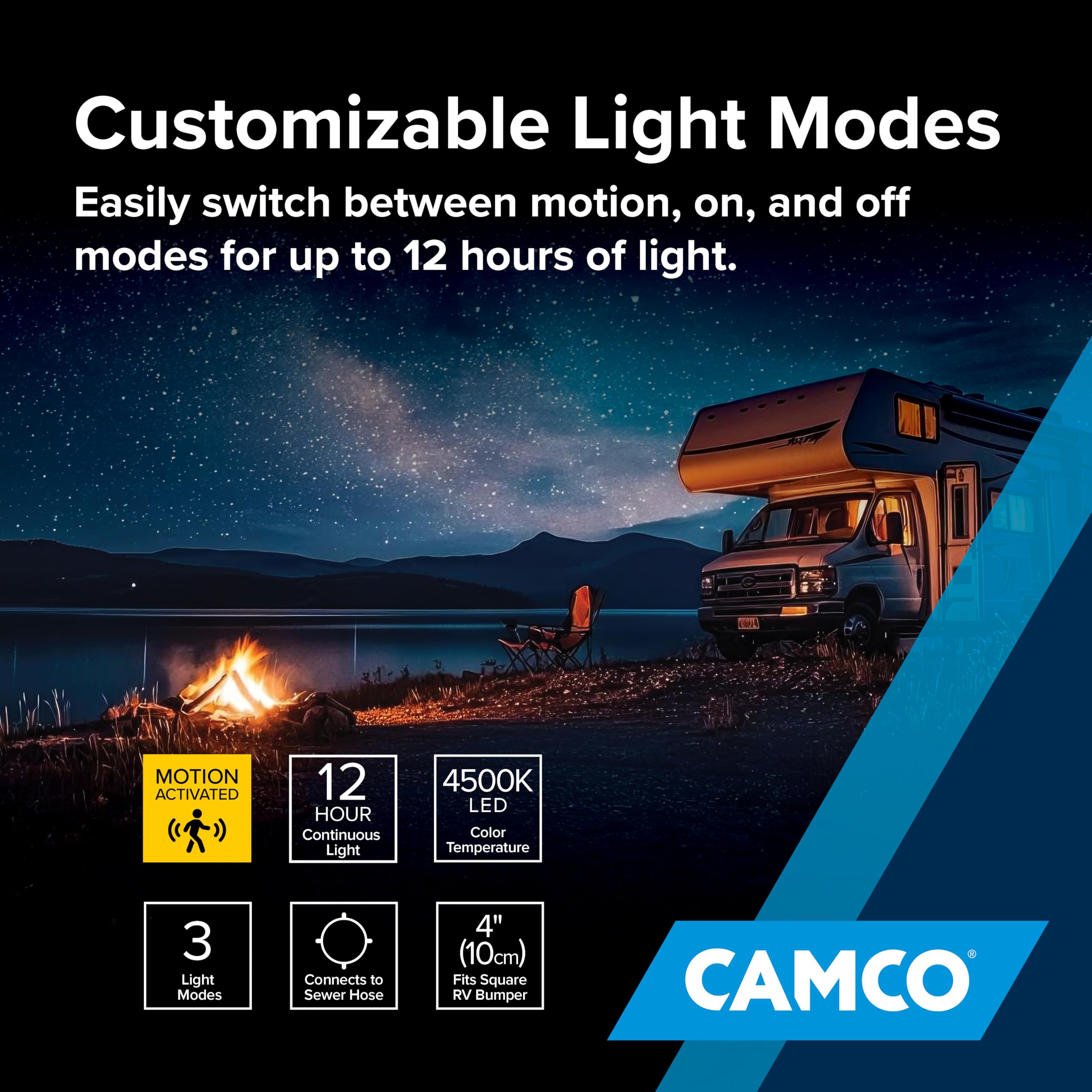 Camco solar light doubles as space-saving sewer hose storage