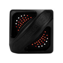 Vent holes provide airflow and insect screening for the bumper cap.