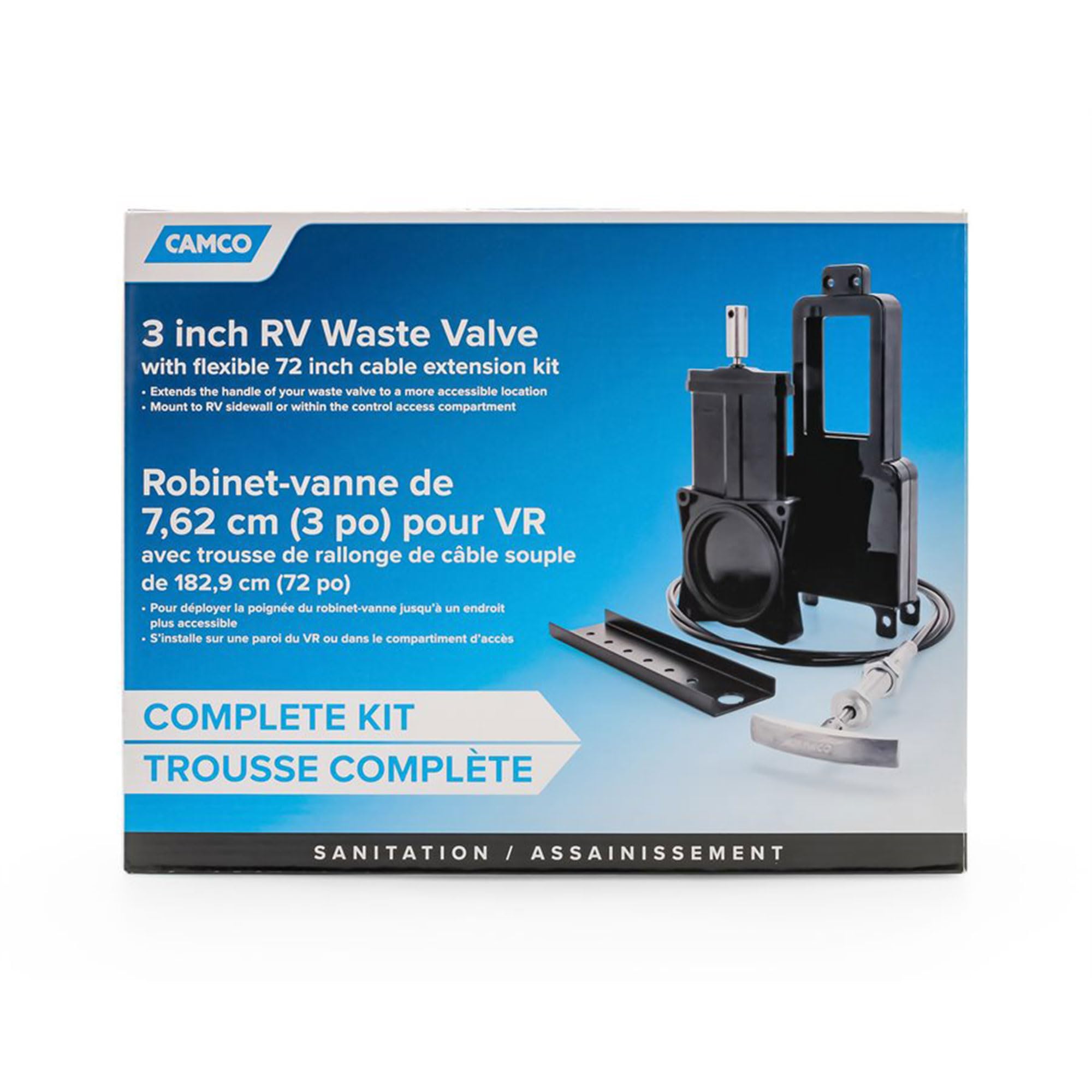 Camco RV dump valve operation offers smoother control while on the road.