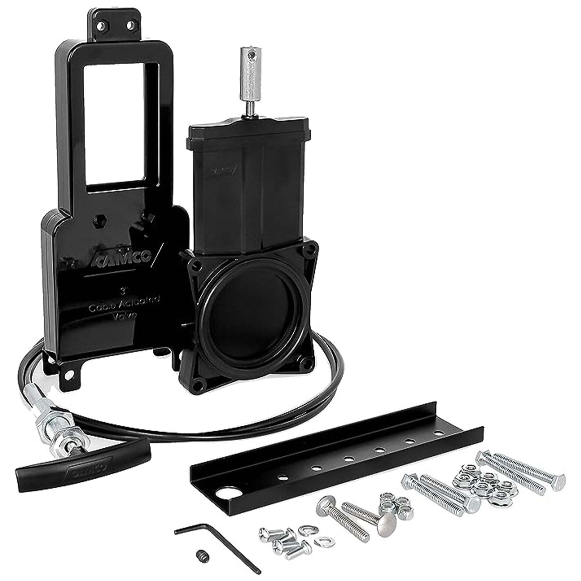 Camco RV gate valve extension kit enhances reach for easier waste valve access.