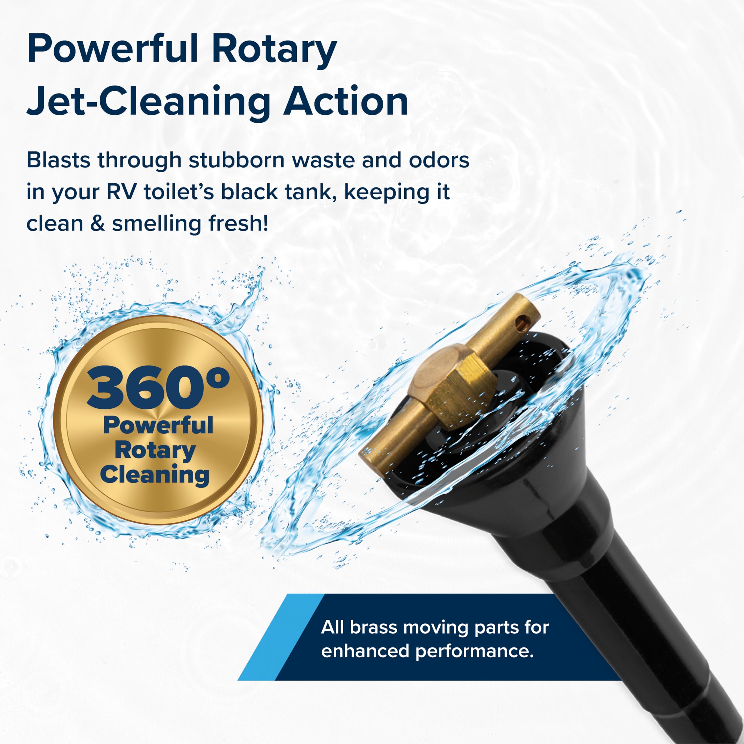 Camco 1/4-turn valve provides precise water flow control during cleaning
