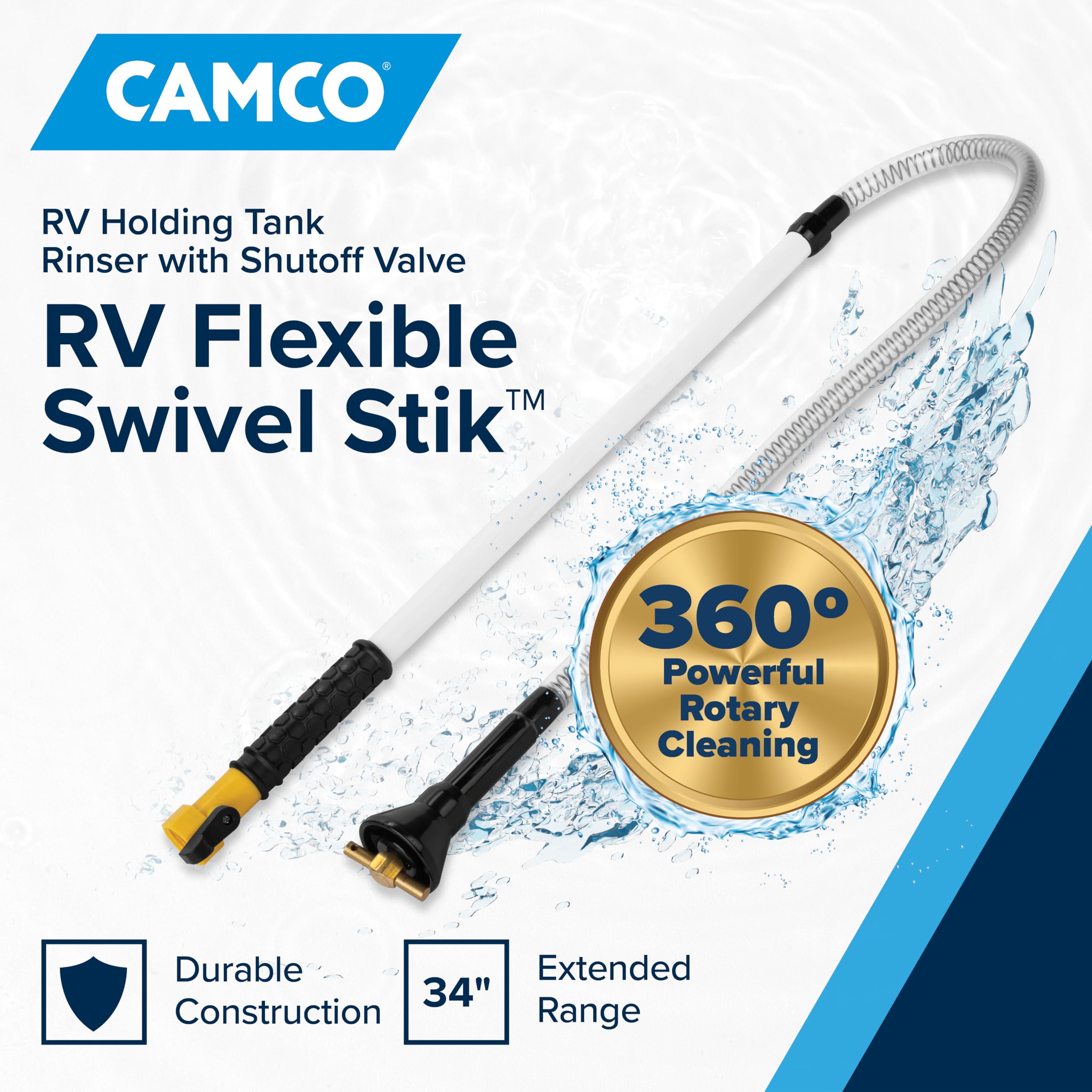 Camco Rinser delivers 34-inch reach to access offset tanks and tight spaces