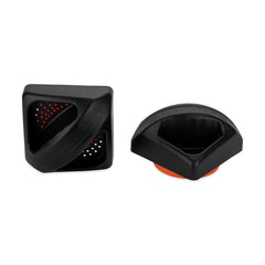Camco RV magnetic bumper cap with lug fits 4-inch square bumpers.