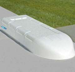 Camco vent cover close-up showing installation dimples for quick base alignment