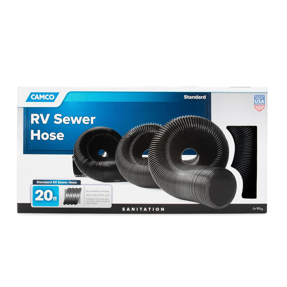 Camco sewer hose supports threaded and slip fittings for flexible RV setups