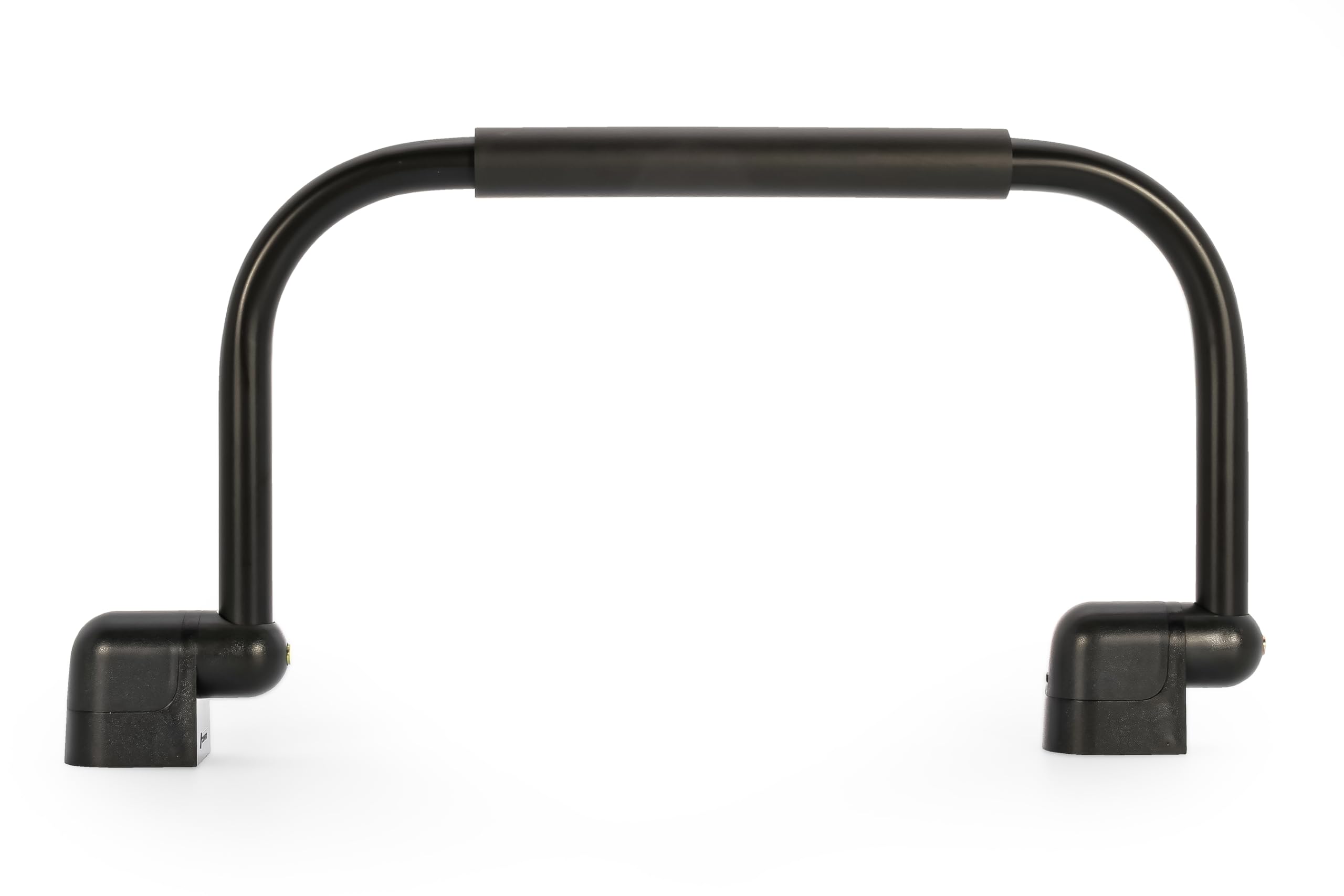 Camco small fold-away grab handle in use on a compact RV.