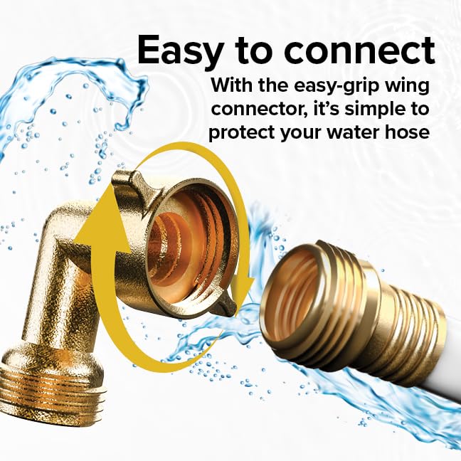 Camco swiveling easy-grip connector shown for smooth installation.