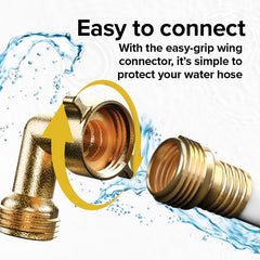Camco swiveling easy-grip connector shown for smooth installation.
