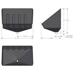 Under most tankless heaters, Camco drain pan with PVC fitting captures leaks.