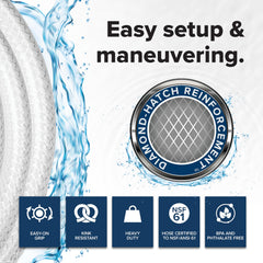 Camco TastePURE Diamond-Hatch reinforced hose resists kinks for smooth flow