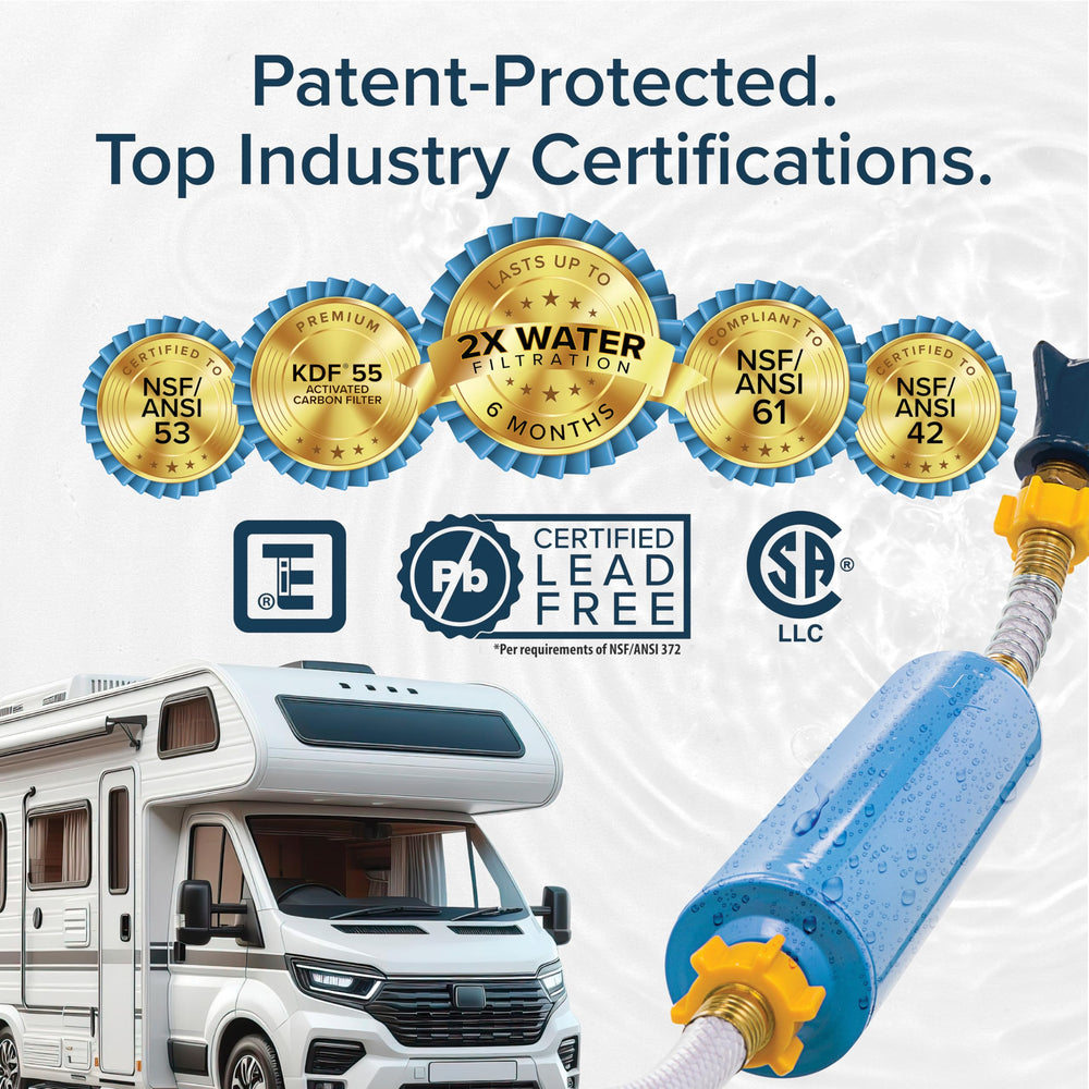 Camco Tastepure XL gac-kdf filtration label communicates enhanced contamination control.