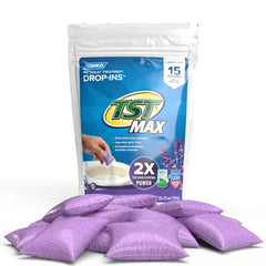 Camco TST MAX Lavender Drop-In for RV tanks up to 40 gallons with odor control.