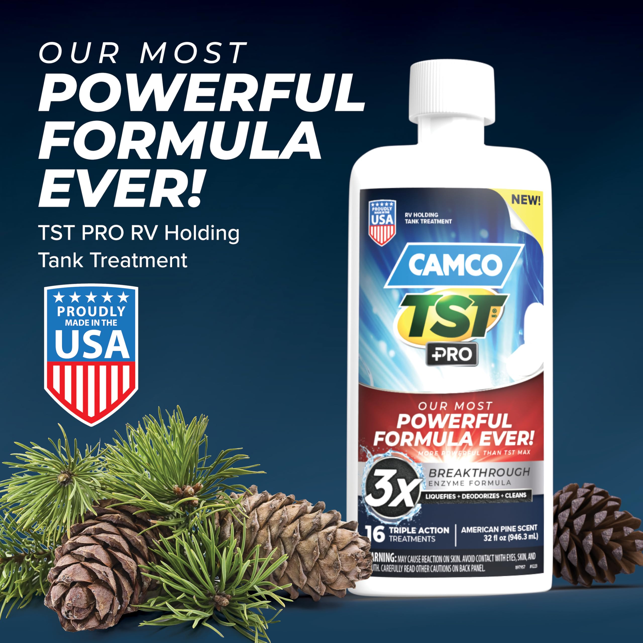 Camco TST PRO enzyme formula in action aiding waste breakdown