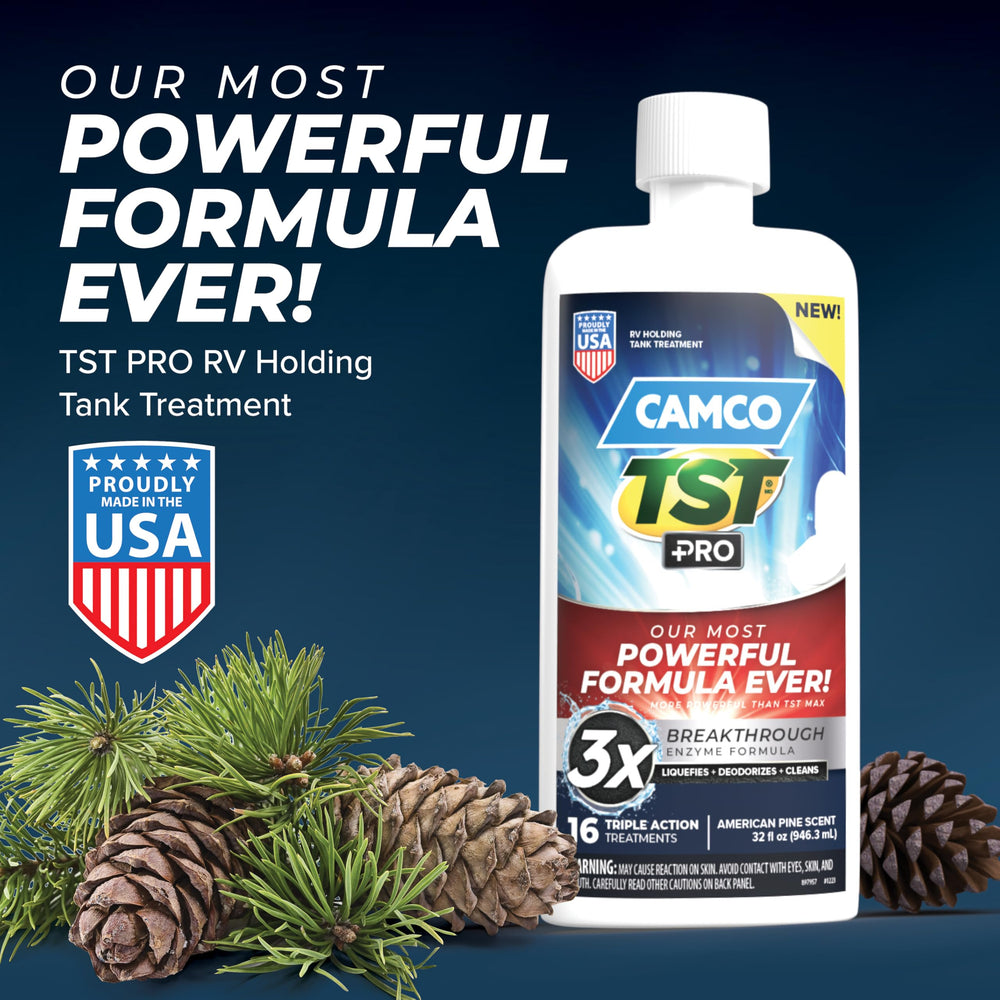 Camco TST PRO enzyme formula in action aiding waste breakdown