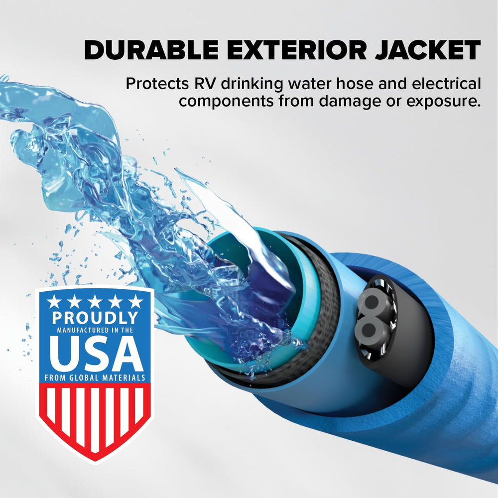 Camco USA-made patented design signaling durable outdoor performance.