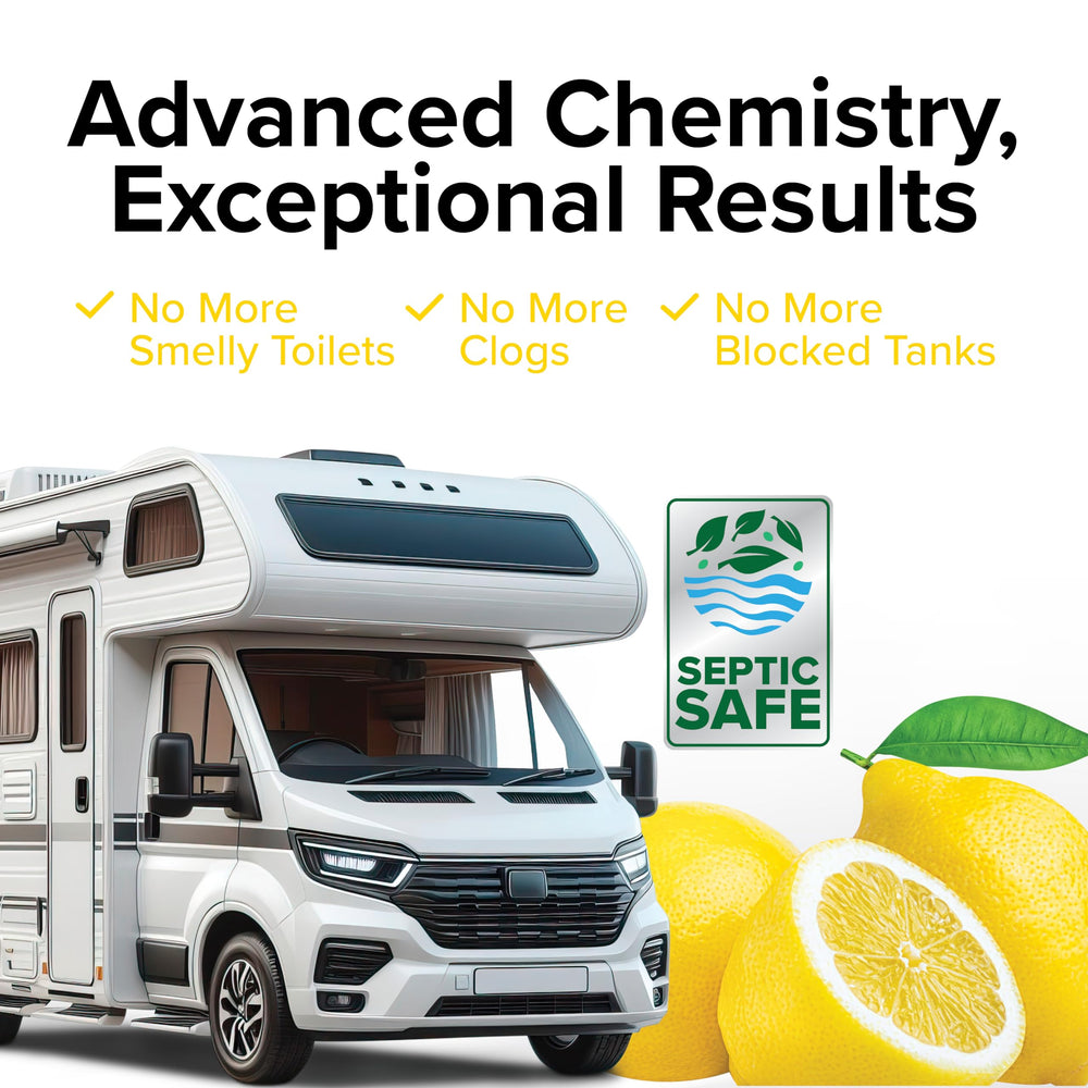 USA-made Camco TST MAX packaging signals reliable RV and boating tank care