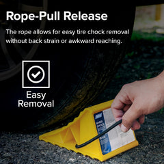 Camco UV-resistant plastic wheel chock withstands sun and weather