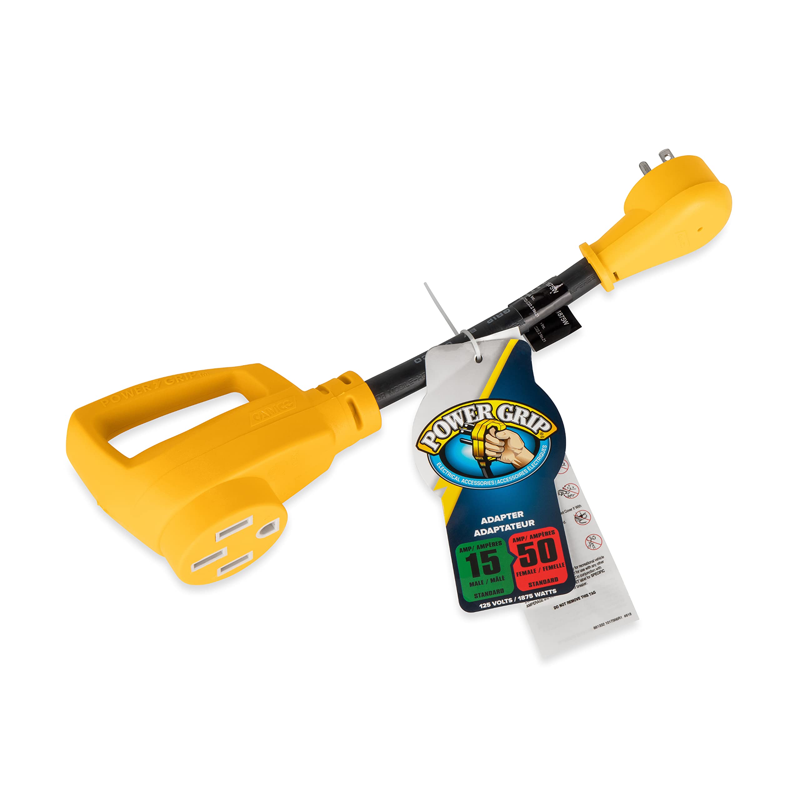 Camco weatherproof 10/3-gauge cord protects outdoor connections.