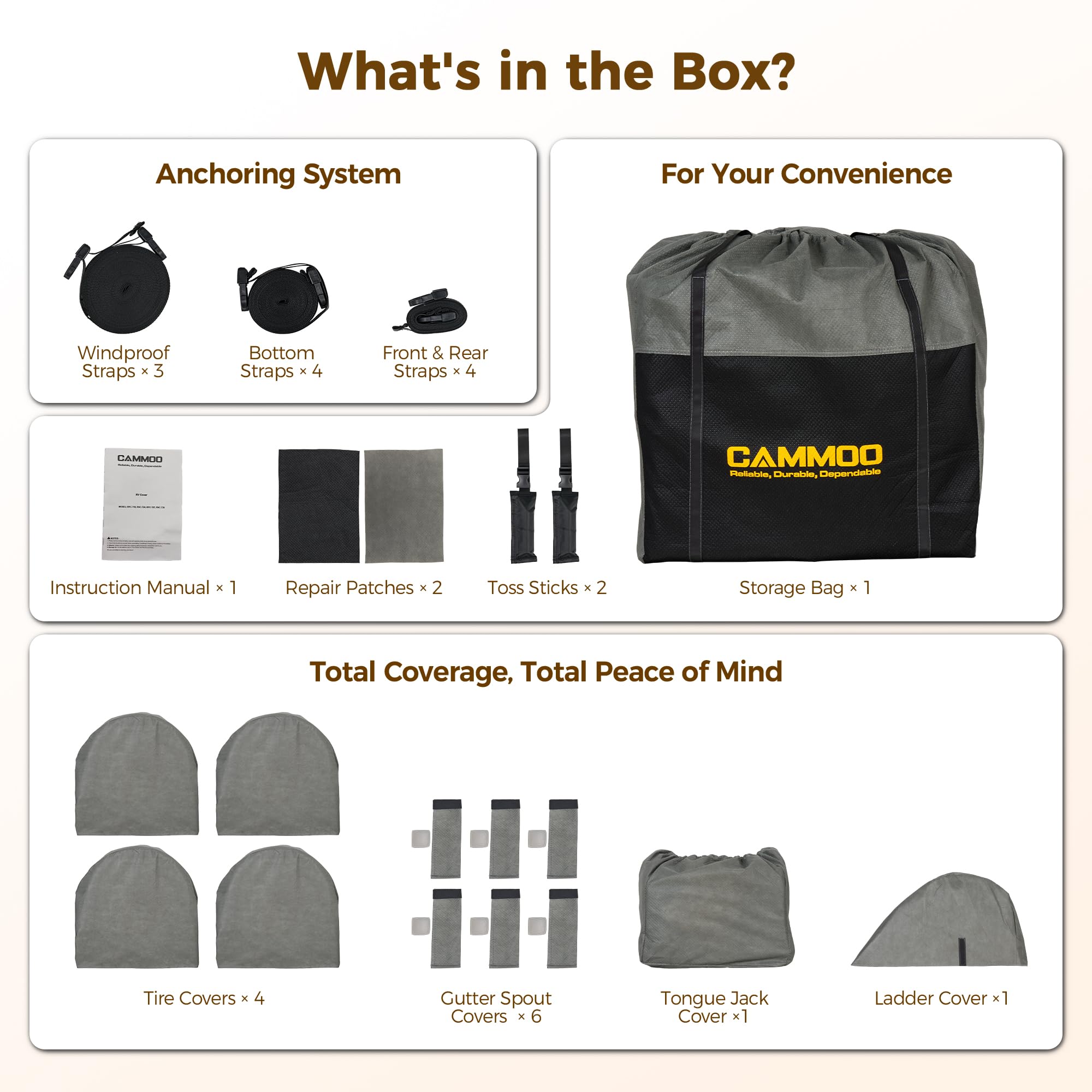 CAMMOO RV Cover large rear loading panel for motorcycles or gear.