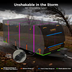 CAMMOO RV Cover ventilation and airflow help minimize moisture buildup.