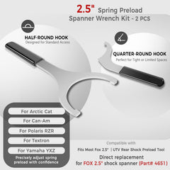 Camoo Fox 2.5-inch shock body with compatible wrench for fast maintenance.