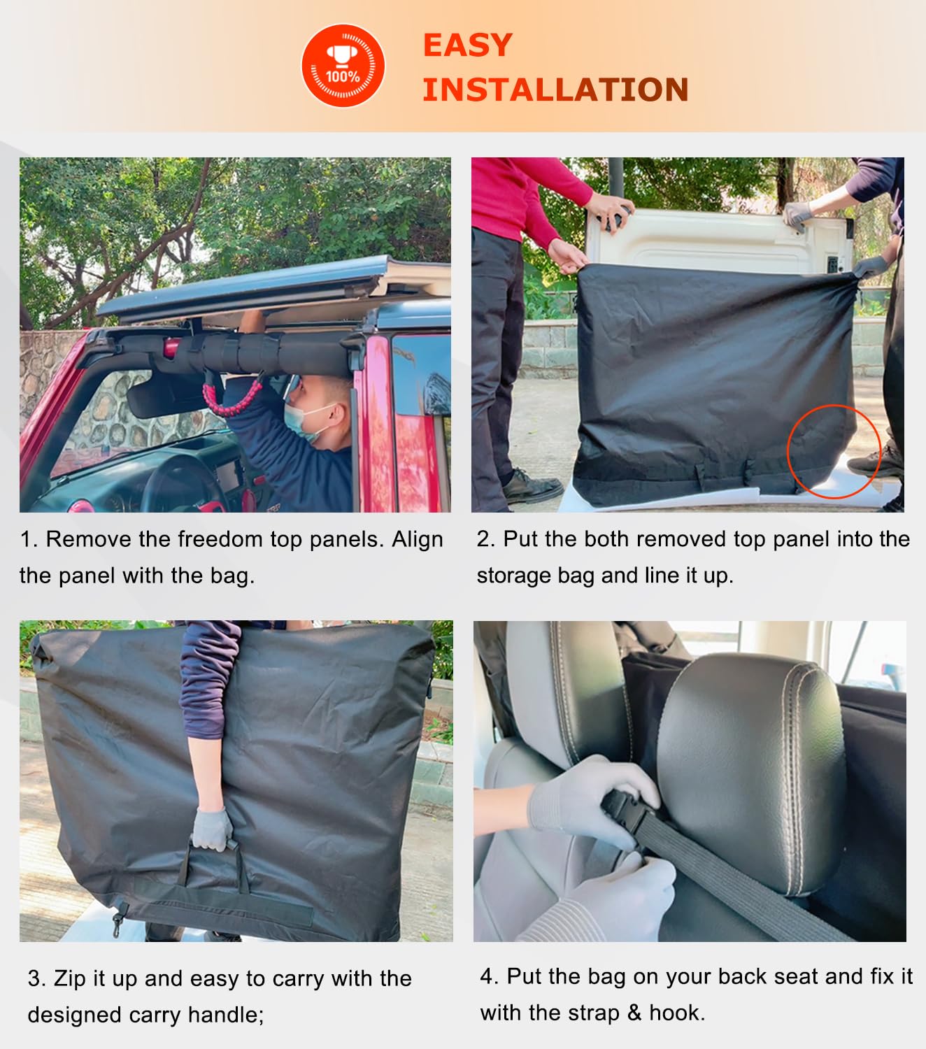 Interior pockets inside Camoo bag securely holding each panel