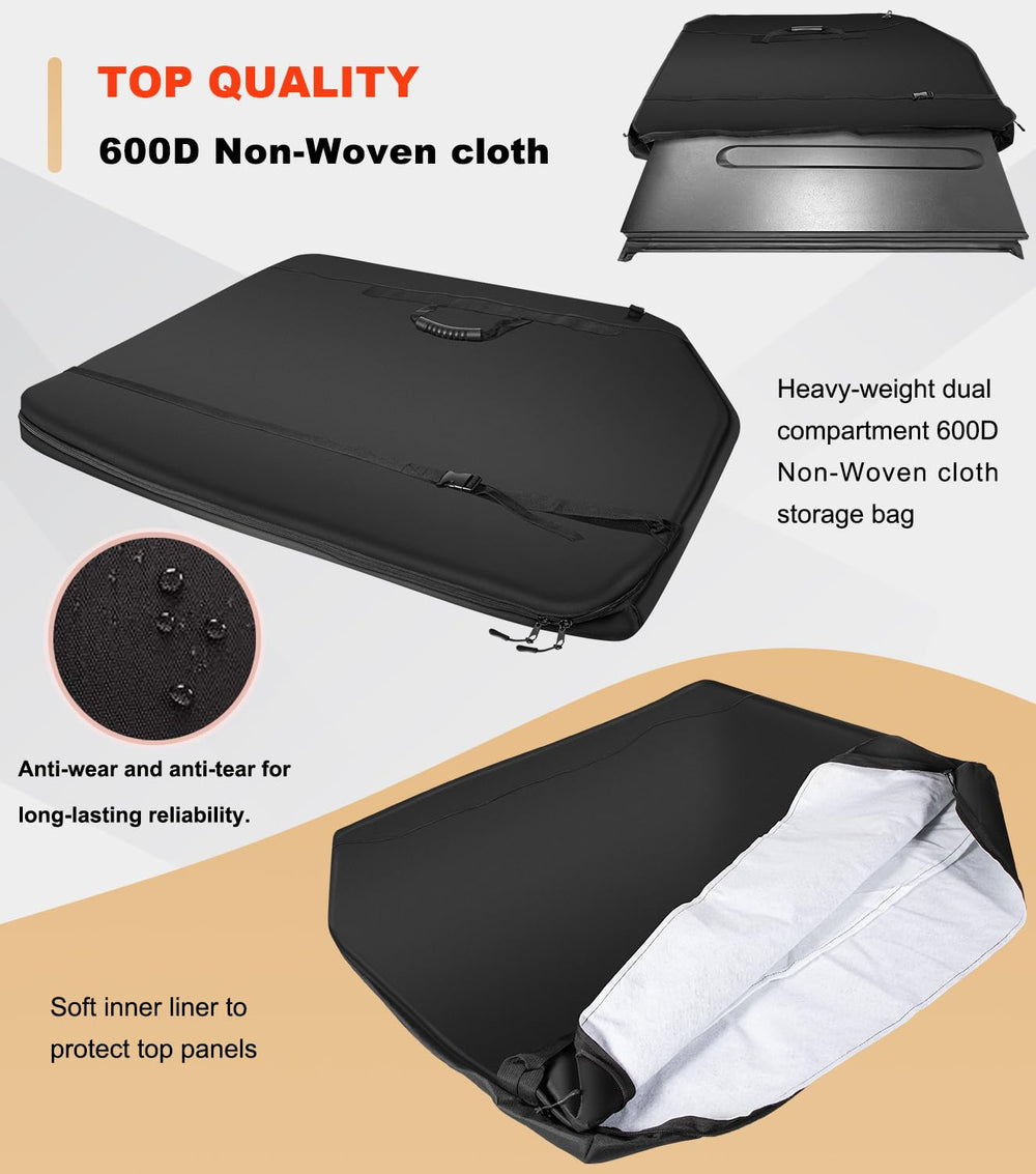 Soft inner liner cushions panels to prevent scratches in Camoo bag