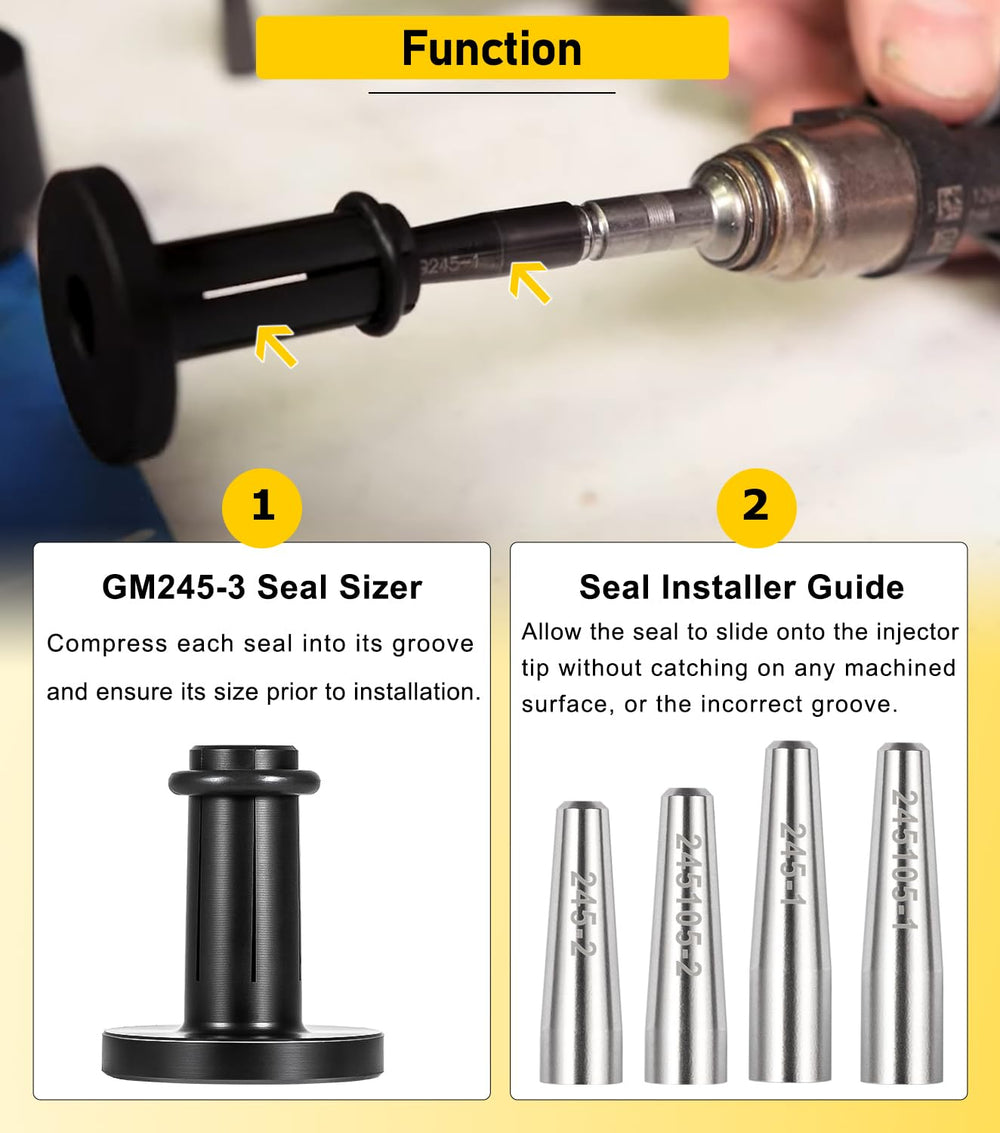 Camoo GM245 installer pusher simplifies seating the O-rings.