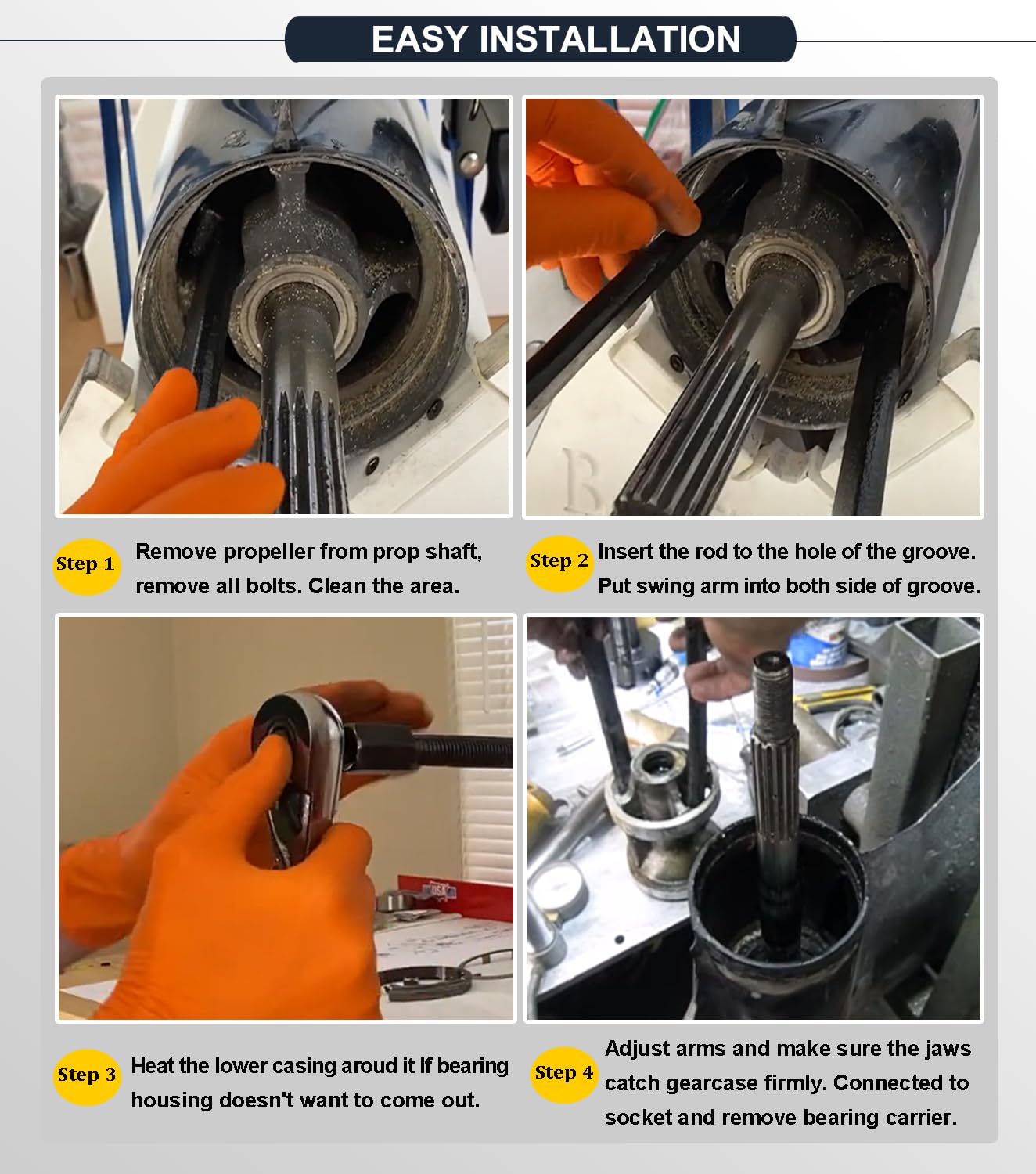 Camoo tool removes bearing carrier oil seals on gearcases