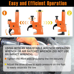 Camoo bead breaker 38-42 inch tire setup demonstrates versatile compatibility